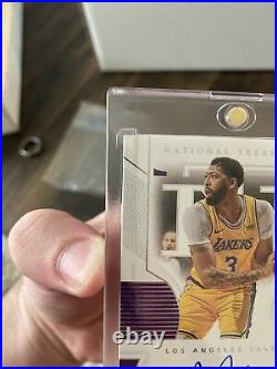 2020-21 National Treasures Anthony Davis On Card Inscribed #3 Auto /25 Lakers