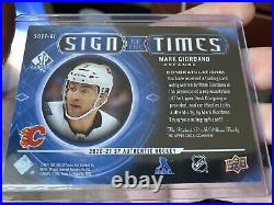 2020-21 SP Authentic Sign of the Times GOLD INK AUTO INSCRIBED Mark Giordano /25