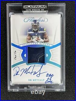 2020 Panini Flawless DK Metcalf 1/1 Inscribed Glove Patch On Card Auto