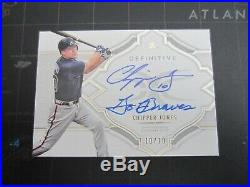 2020 Topps Definitive Collection Chipper Jones Inscribed Auto 10/10 Go Braves