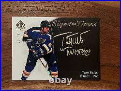 2021-22 Sp Authentic Tony Twist Sign Of The Times Black/gold Auto Inscribed /49