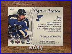 2021-22 Sp Authentic Tony Twist Sign Of The Times Black/gold Auto Inscribed /49