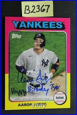 2021 Topps Tribute AARON JUDGE Yankees Inscribed Auto 1975 Topps Auto (B2367)