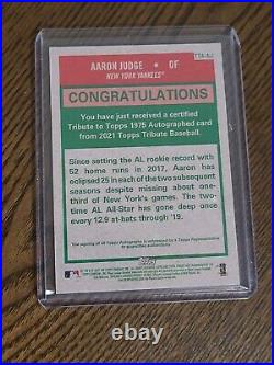 2021 Topps Tribute Aaron Judge Auto Inscribed TTA-AJ 1975 New York Yankees