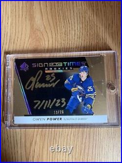 2022-23 SPA Owen Power Rookie Gold Inscribed Auto /25 Sign Of The Times SOTTR-OP