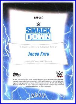 2025 Topps Chrome WWE Jacob Fatu #BBA-JAC Autograph Orange /25 Inscribed RARE