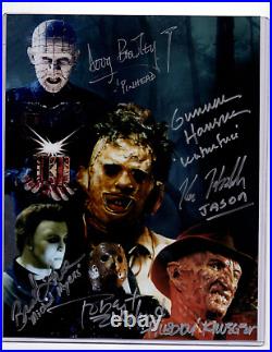 5 Signed HORROR MOVIE LEGENDS Autograph Inscribed 8x10 Color Photo JSA? LOA