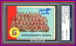 63 ROY Inscribed PSA DNA 10 Autograph Pete Rose Auto 1963 Topps Rookie Signed