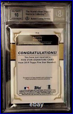 AARON JUDGE-19 Topps Five Star (#5/10) INSCRIBED ALL RISE AUTO/AUTOGRAPH BGS9