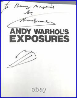 ANDY WARHOL'S EXPOSURES 1979 Signed & Inscribed, First printing