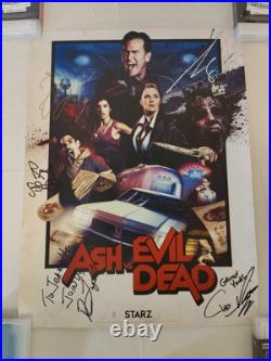 ASH VS EVIL DEAD MOVIE TV SHOW POSTER SIGNED BRUCE CAMPBELL INSCRIBED RARE 5x