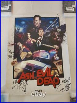 ASH VS EVIL DEAD MOVIE TV SHOW POSTER SIGNED BRUCE CAMPBELL INSCRIBED RARE 5x