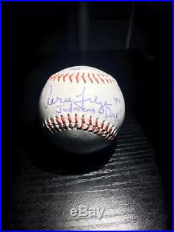 Aaron Judge Authentic Autographed Baseball With Rare Judgement Day Inscribed