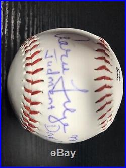 Aaron Judge Authentic Autographed Baseball With Rare Judgement Day Inscribed