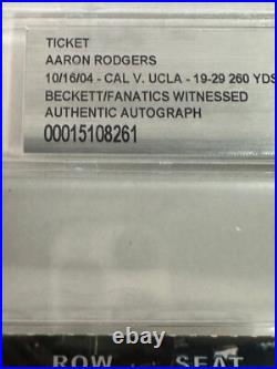 Aaron Rodgers Signed inscribed 260 YDS 4TDs Autograph Fanatics Witness Ticket