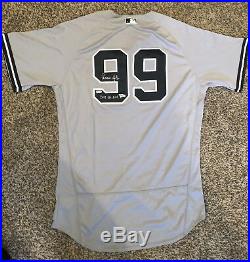 Aaron judge autographed jersey Inscribed 2017 AL ROY