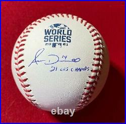 Adam Duvall Autographed WS Baseball Signed Inscribed 21 WS Champs Beckett COA