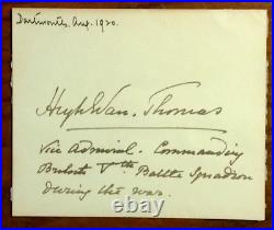 Admiral Sir Hugh Evan-Thomas (1862-1928) Autograph Signed & Inscribed Card