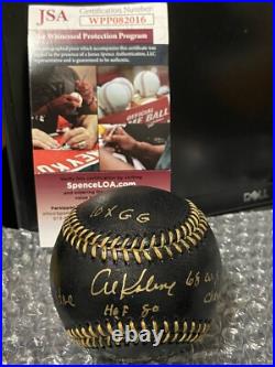 Al Kaline Autograph Signed Heavily Inscribed STAT Black OMLB Baseball JSA COA Al Kaline Autograph Signed Heavily Inscribed STAT Black OMLB Baseball JSA COA