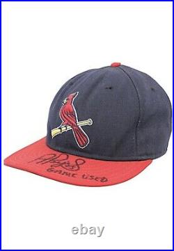 Albert Pujols Cardinals Game-Used Autographed & Inscribed Game Used Cap JSA