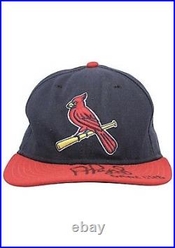 Albert Pujols Cardinals Game-Used Autographed & Inscribed Game Used Cap JSA