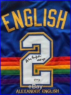 Alex English autographed signed inscribed jersey NBA Denver Nuggets PSA COA