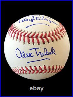 Alex Trebek Hand Signed Autographed Inscribed Baseball With Jsa Coa Must See