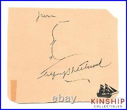 Alfred Hitchcock signed Cut Inscribed with Self Portrait Sketch JSA LOA Z268