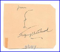 Alfred Hitchcock signed Cut Inscribed with Self Portrait Sketch JSA LOA Z268