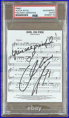 Alicia Keys SIGNED & Inscribed Girl on Fire Lyrics Sheet PSA DNA COA Autograph