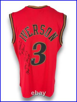 Allen Iverson Signed Autographed Inscribed 76ers M&N Jersey 1/3 Beckett COA