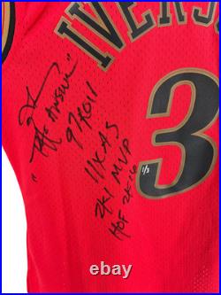 Allen Iverson Signed Autographed Inscribed 76ers M&N Jersey 1/3 Beckett COA