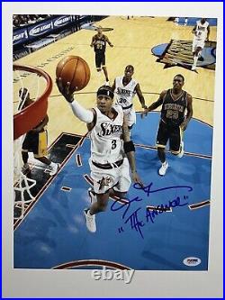 Allen Iverson signed 11x14 autographed photo The Answer inscribed PSA ITP