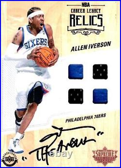 Allen Iverson signed inscribed 2016-2017 Upper Deck Supreme Hard Court 76ers JSA