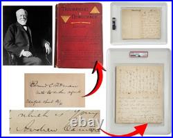 Andrew Carnegie Sends Inscribed Presentation Copy Book with Signed Letter PSA Auto