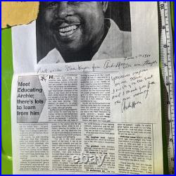 Archie Moore Signed Inscribed 1984 Boxing Article Autograph HOF Champion