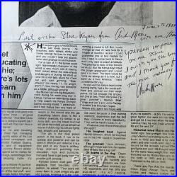 Archie Moore Signed Inscribed 1984 Boxing Article Autograph HOF Champion