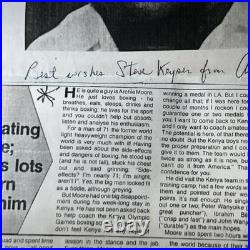 Archie Moore Signed Inscribed 1984 Boxing Article Autograph HOF Champion