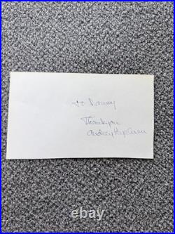 Audrey Hepburn Authentic JSA Hand-Signed Autograph Inscribed To Danny