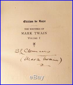 Autographed 22 Vol Set Writings Of Mark Twain / Deluxe Edition 1899