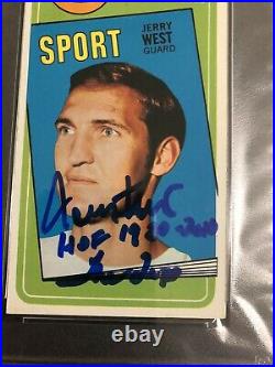 Autographed Jerry West Topps 1971 All Star Card Inscribed PSA 10 Signature Grade