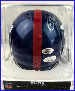 Autographed/Signed LAWRENCE TAYLOR Speed Mini Helmet Inscribed HOF 99 JSA COA