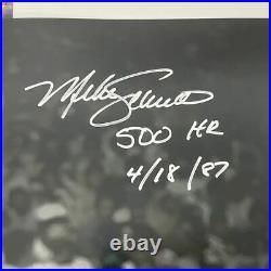 Autographed/Signed MIKE SCHMIDT 500th HR Inscribed Phillies 16x20 Photo JSA COA