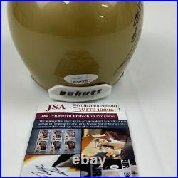 Autographed/Signed RUDY RUETTIGER Inscribed Hand Drawn Play Mini Helmet JSA COA