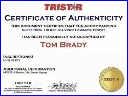 Autographed Tom Brady SB 53 Lombardi Trophy Inscribed Most SB TD's (Tristar)
