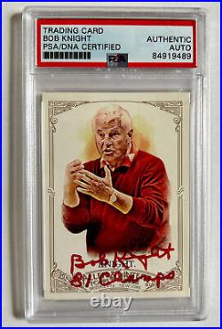 BOBBY KNIGHT SIGNED Indiana Hoosiers CARD INSCRIBED-2012 Topps A&G PSA/DNA AUTO