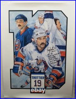 BRYAN TROTTIER New York Islanders Autograph 18x24 Photo Collage Signed Inscribed