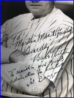 Babe Ruth Signed Inscribed Vintage 8x10 Photograph Auto Autograph Psa/dna Rare