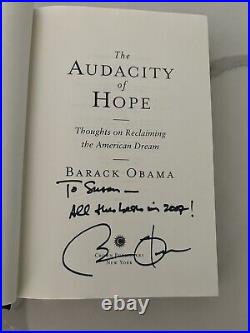 Barack Obama Signed And Rarely Inscribed 1st Edition'The Audacity Of Hope' HC