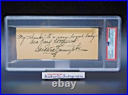 Barbara Stanwyck (Died 1990) Signed / Autographed Inscribed Cut PSA Slab